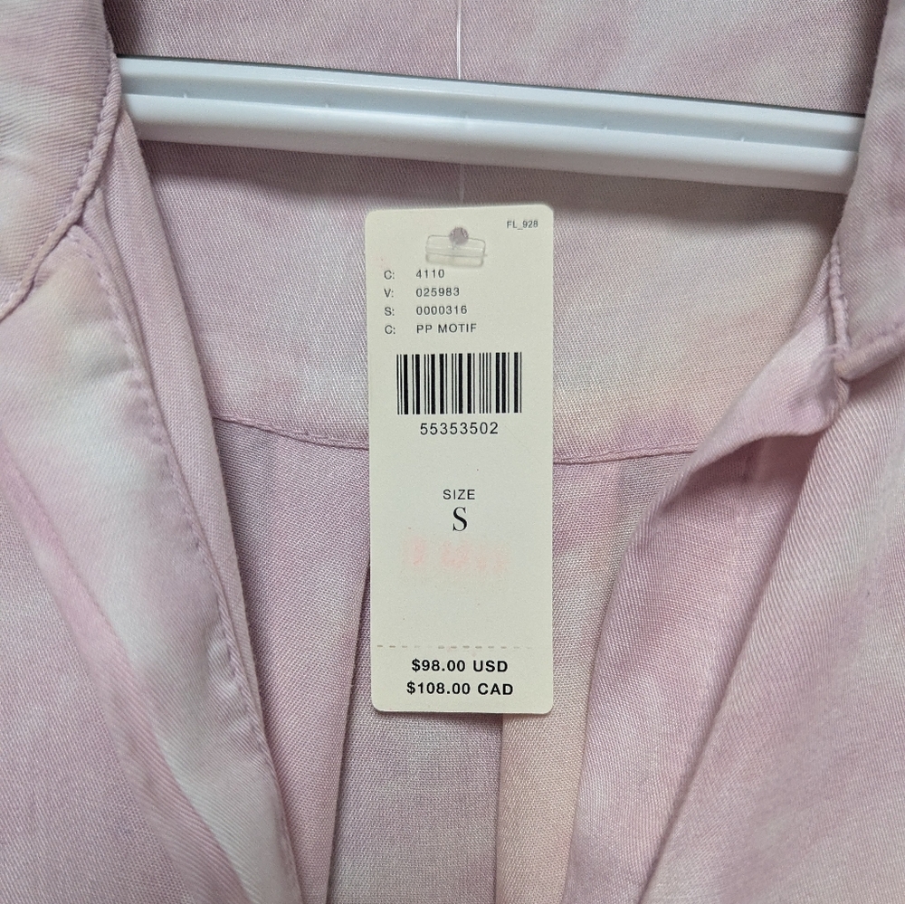 NWT Anthropologie Cloth & Stone Blouse Size S Soft Tencel Pastel Tie Dye - Picture 3 of 8